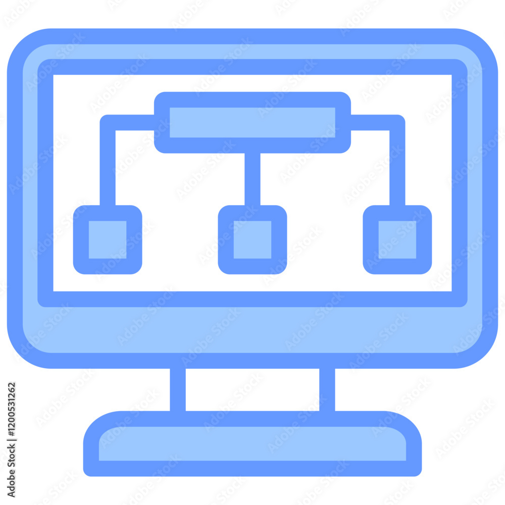 Poster parallel computing blue icon