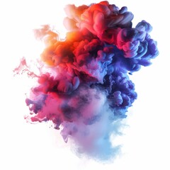 A bold smoke explosion, vibrant primary hues