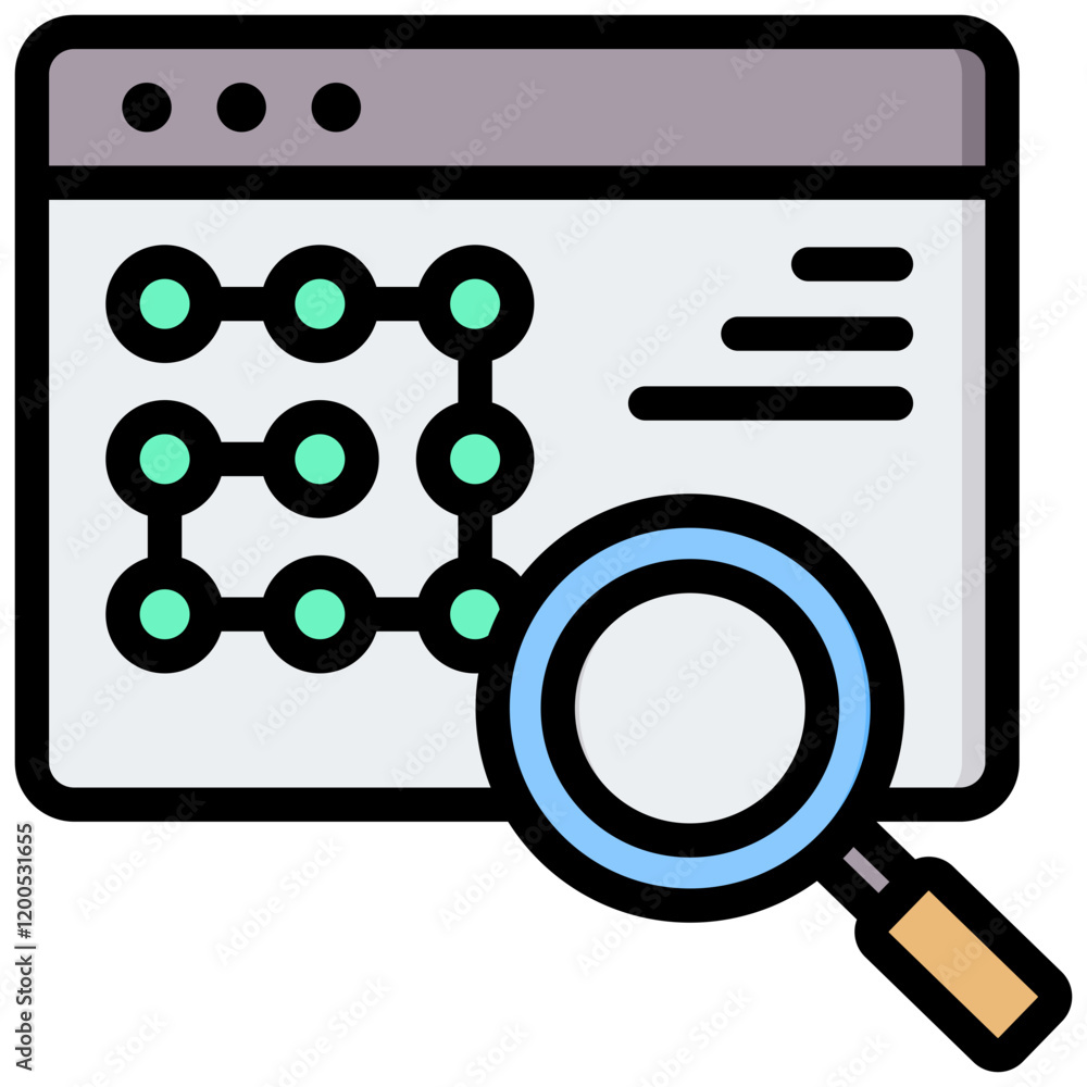 Poster pattern recognition outline color icon