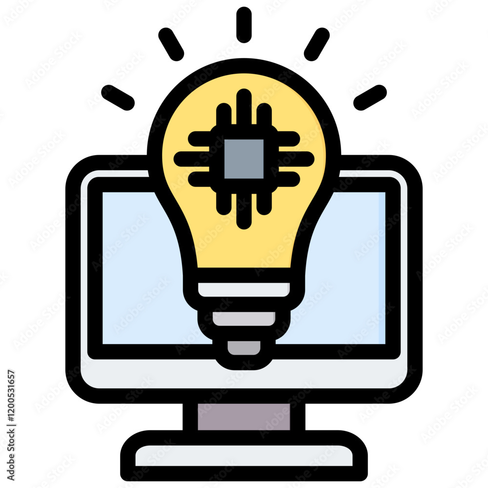 Poster Cognitive Computing Outline Color Icon