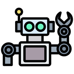 Fototapeta premium Robotic Outline Color Icon