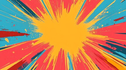 Vibrant Color Burst: An Energetic Abstract Painting