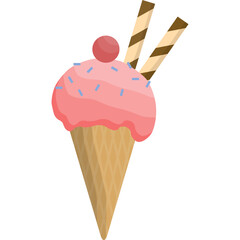Cute colorful ice cream vector