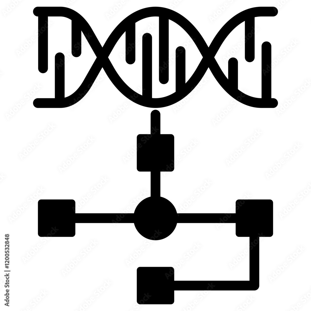 Poster genetic algorithm glyph icon