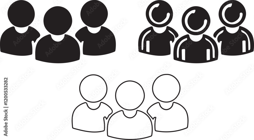 Poster people join vector line art graphics for branding and design needs creative vector elements: perfect