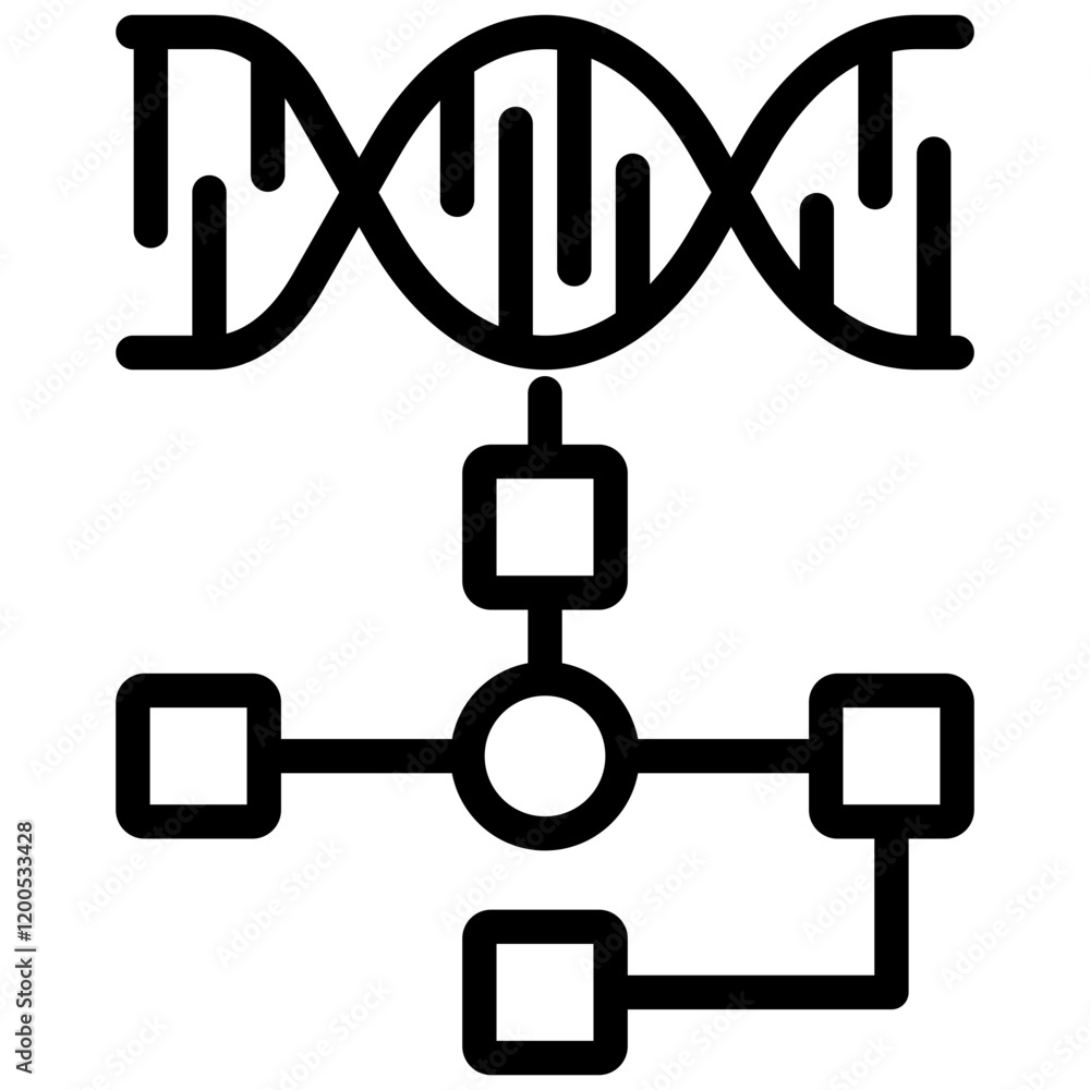 Poster genetic algorithm outline icon