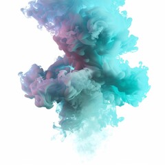 Fototapeta premium A colorful smoke burst, cyan blue and teal