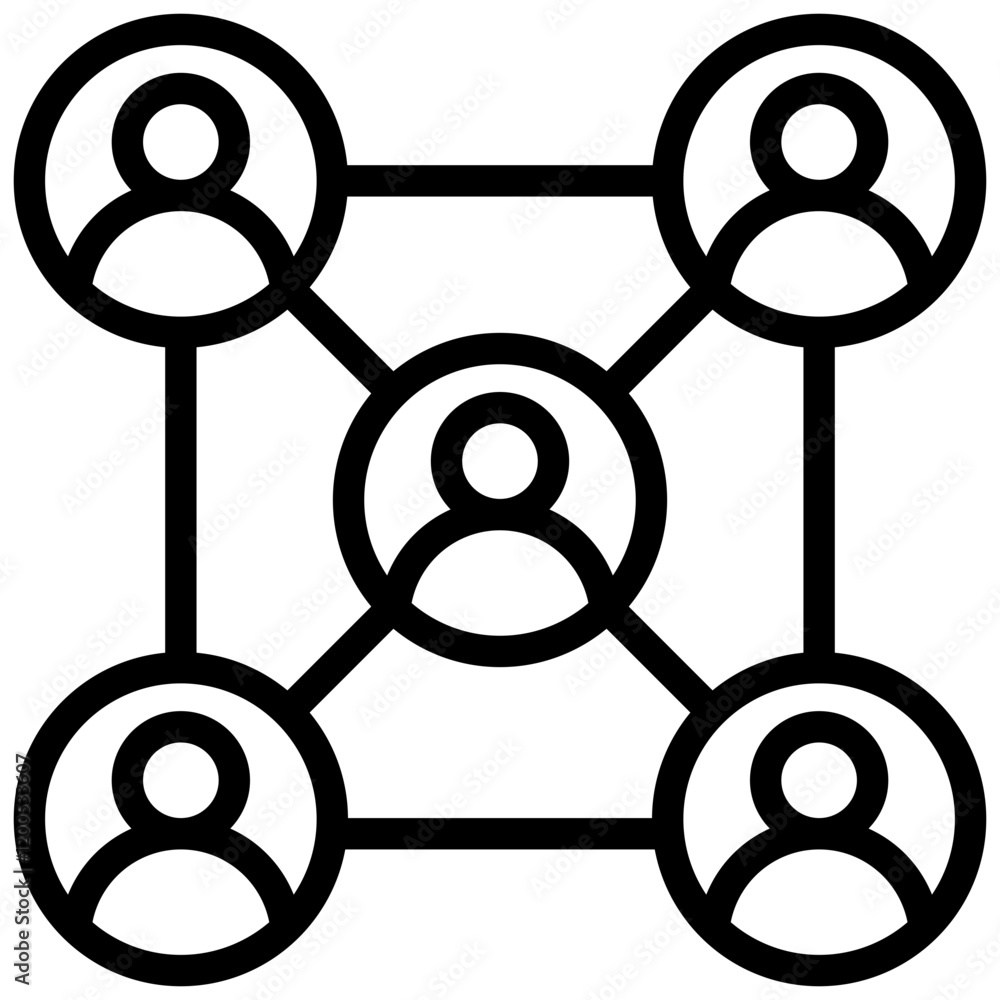 Poster Agent Based Modeling Outline Icon