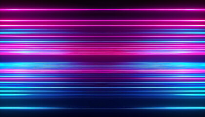 A vibrant abstract background featuring horizontal lines in shades of pink and blue against a dark backdrop, creating a dynamic, glowing effect.