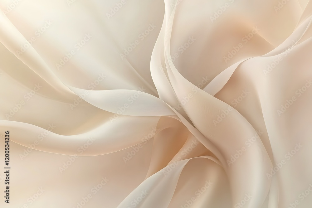 Poster white fabric with a pattern of waves