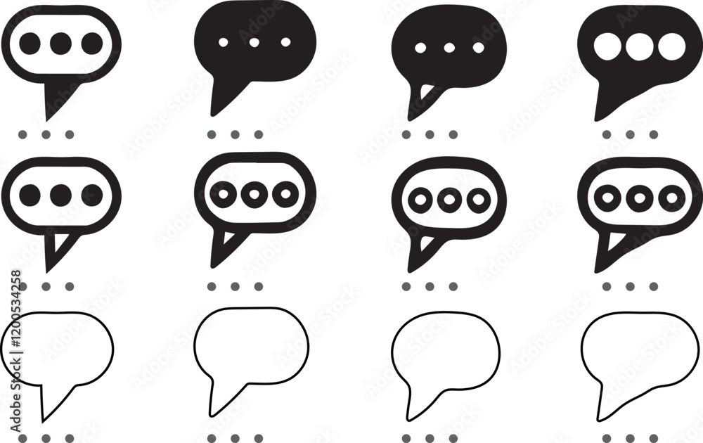 Poster chat related vector and line art graphics for branding and design needs creative vector elements: pe