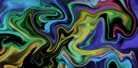 Abstract background liquid wave, Gradient liquid splash pattern. Marble seamless pattern in neon Brightful colors.  Marble texture seamless background. Blue, violet, yellow, red abstract pattern.