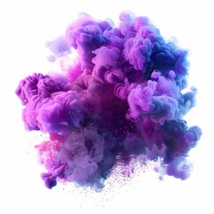 A colorful smoke burst, violet purple and plum