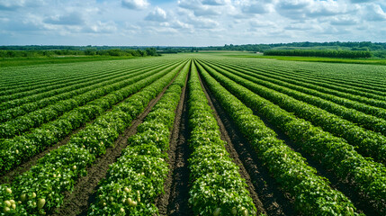 Lush Green Agricultural Field, agriculture, farmland, farming, crops, cultivation