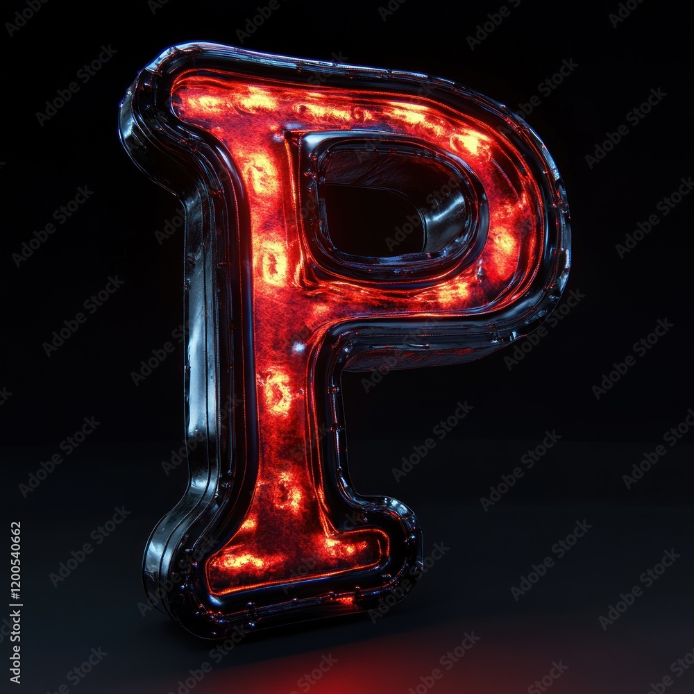 Poster futuristic glossy pi symbol with red and black design on white background