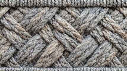 Fototapeta premium Grey and beige cable knit texture. Ideal for textile background