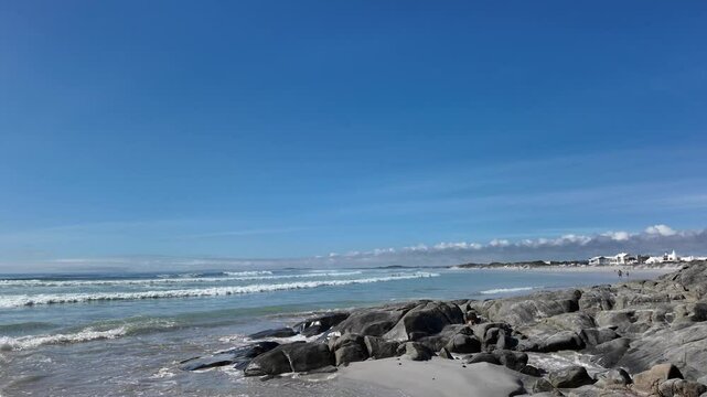 Yzerfontein West Coast South Africa. 07.01.2025. Video.  Yzerfontein a seaside town on the west coast with a sandy beach which runs north for sixteen miles towards Langebaan,