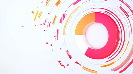 3D donut chart symbolizing revenue growth with vibrant colors and dynamic lines. This modern design represents data visualization and analytics in creative way