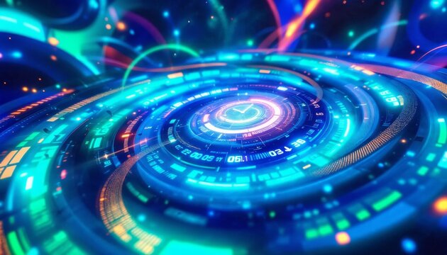 Abstract swirling digital technology background