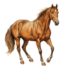 Obraz premium Chestnut horse in motion, a majestic creature.