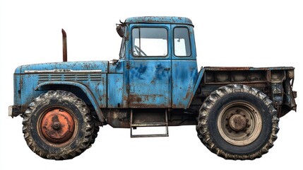 Fototapeta premium Rusty Blue Tractor Profile