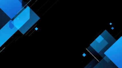 abstract blue squares on a black background with a black background