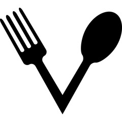 Fork and spoon logo, icon, sign vector