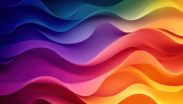 Pride Month 2025 Abstract Rainbow Waves Graphic Design LGBT Colors Celebration Community Love