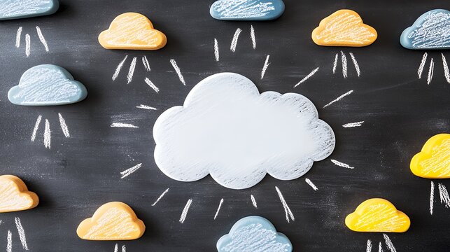 Chalkboard Cloud Brainstorming Concept: A Visual Representation of Ideas