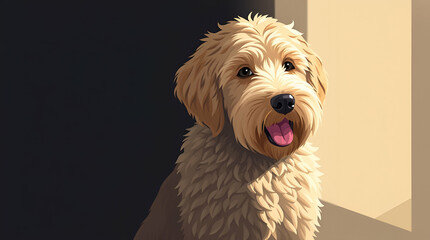 Fluffy white Maltese puppy portrait in a studio setting