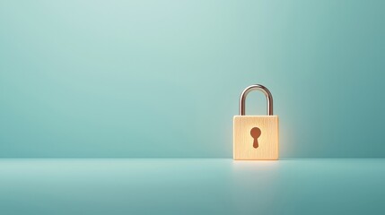 Fototapeta premium Secure Lock on Minimalist Background