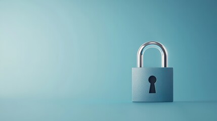 Fototapeta premium Secure Padlock on Minimalist Background
