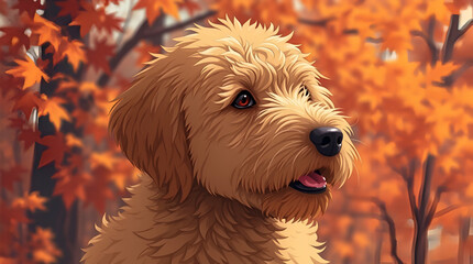 The adorable, fluffy golden retriever puppy with its soft white fur makes a heartwarming portrait of a purebred canine pet