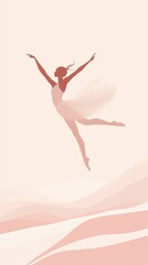 Fototapeta premium Ballerina in mid air graceful dance pose