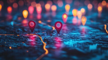 An abstract representation of the customer journey using vibrant geographical indicators
