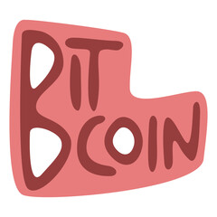 bitcoin t-shirt design, vector illustration, abstract style with unique typography