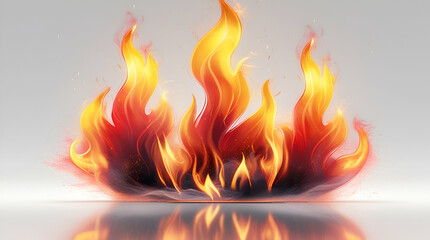 Blazing Flames on Black Background