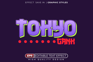 Editable 3d text effect tokyo gank