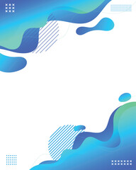 Abstract wavy fluid motion modern poster template