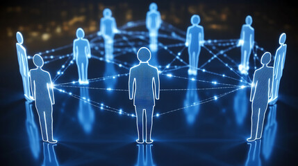Human networking concept with interconnected nodes and lines