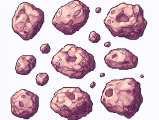 Pixelated Asteroids in Space