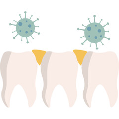 cartoon tooth with plaque