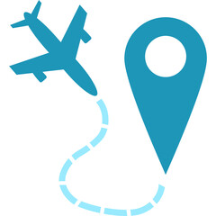 pin and plane icon logo vector