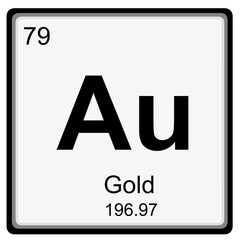 Periodic table of element: gold 