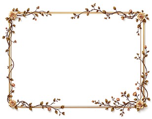 Ornate floral frame with pastel roses and gold accents