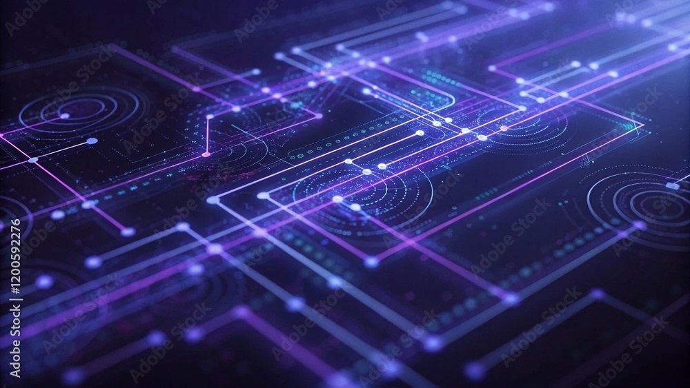 Wall mural network connection, big data visualisation. abstract digital background. technology backdrop.