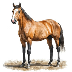 Obraz premium brown horse isolated on white background