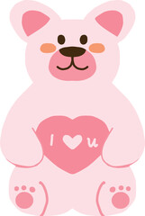 pink teddy bear for happy valentine day