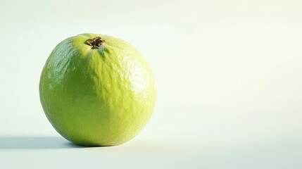 Single guava fruit, studio shot, light background, healthy food photography, ideal for food blogs and websites