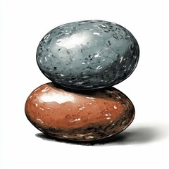 vibrant watercolor illustration of Easter eggs in blue, red, and yellow with intricate patterns, nestled in white background.